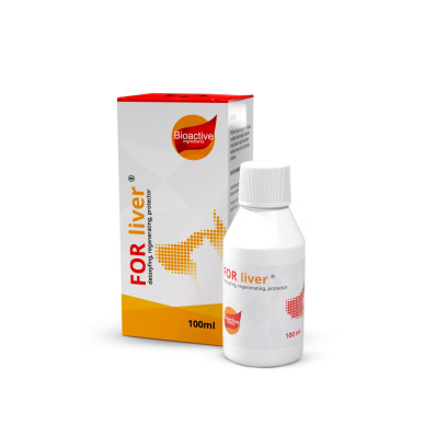 FOR Liver supliment lichid pentru câini cu afecțiuni hepatice, 50 ml – suport hepatic pentru detoxifiere, protecție și regenerare